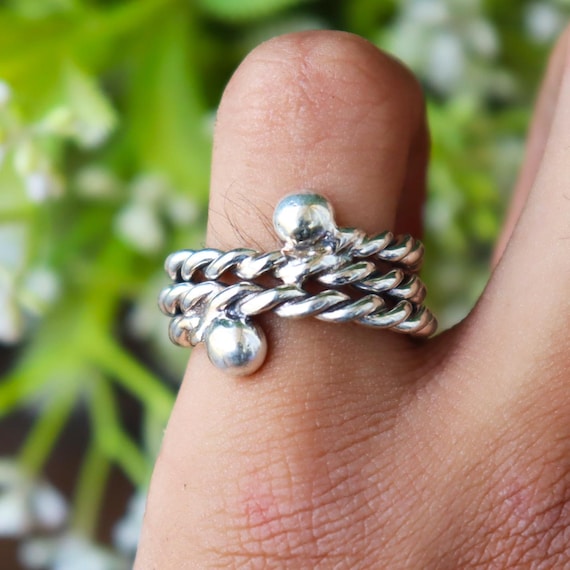 Anello Fascia Anello Palline Argento Anello A Fascia Con Bagno In