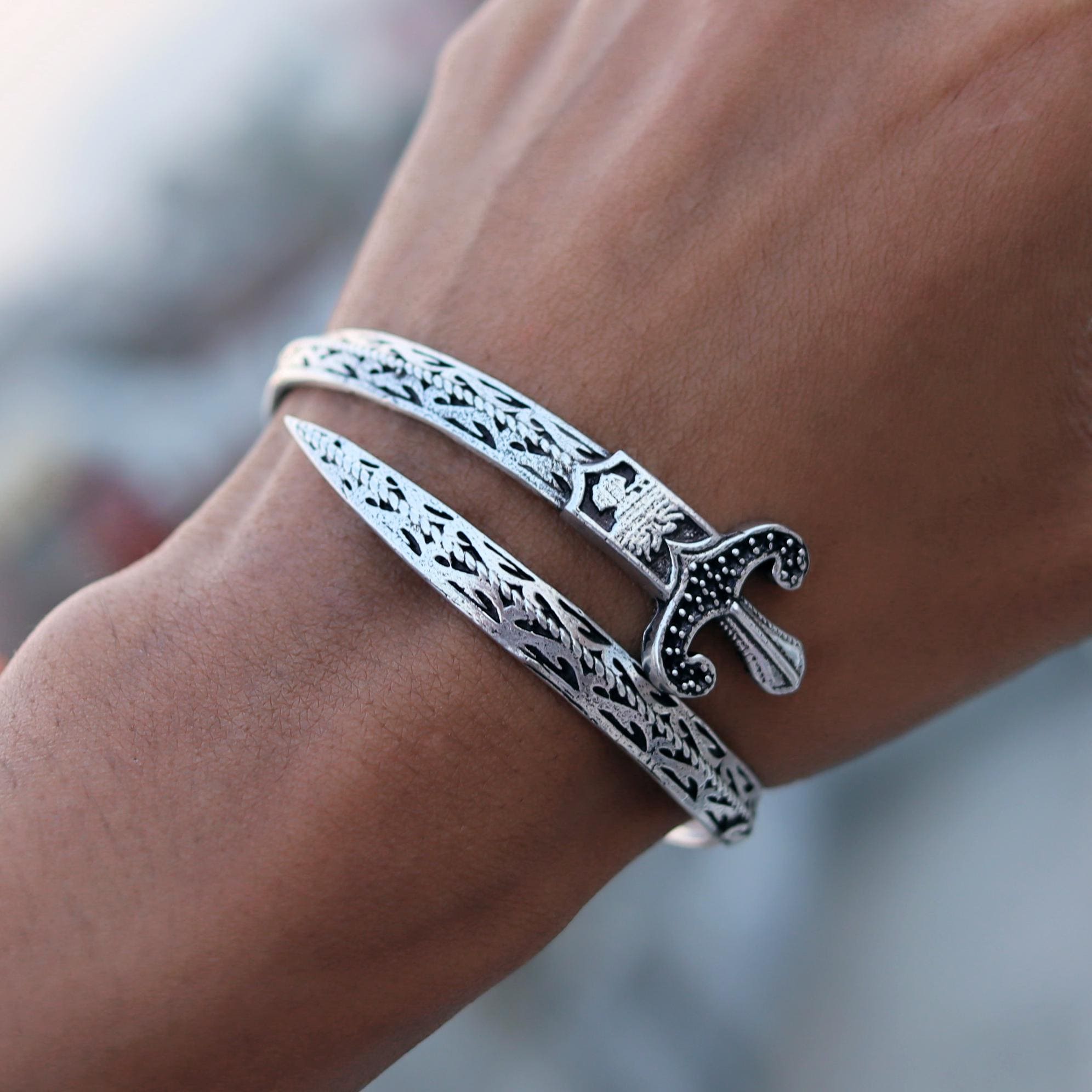 Nullus sword bracelet 925シルバー Silver Sword Men Bracelet, Adjustable Jewelry, Mini