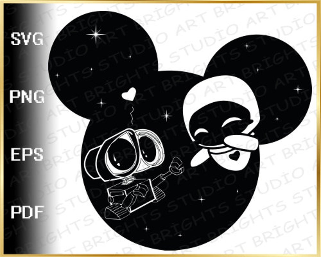 Wall E SVG Eva SVG Clipart Walle Disneyland Ears Cut File Etsy