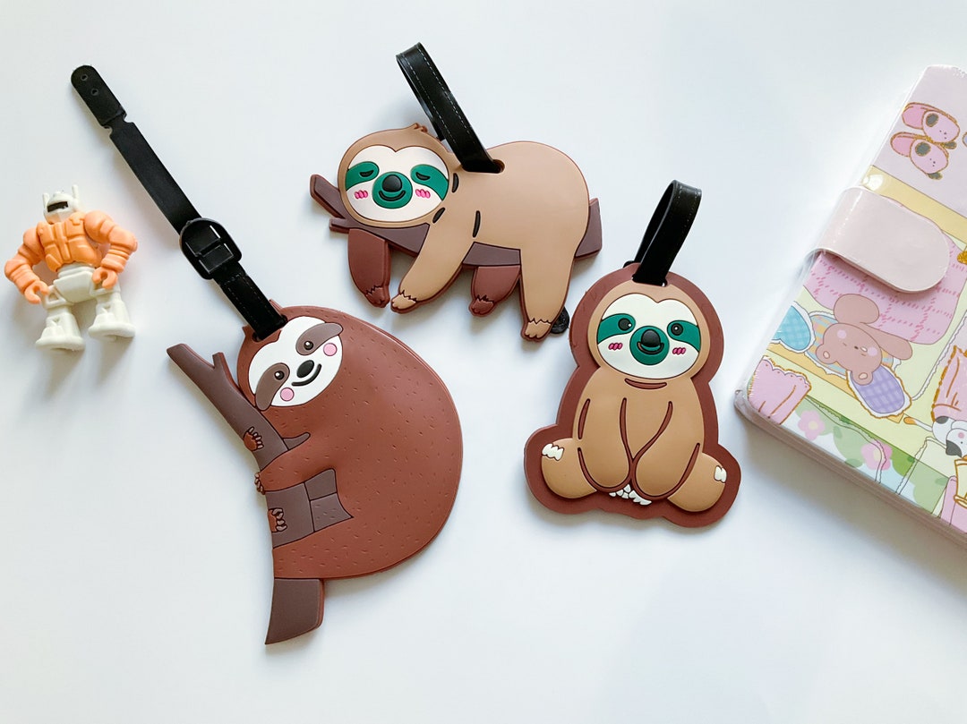 Cute Sloth Luggage Tag animal Travel Tag Fun Suitcase - Etsy