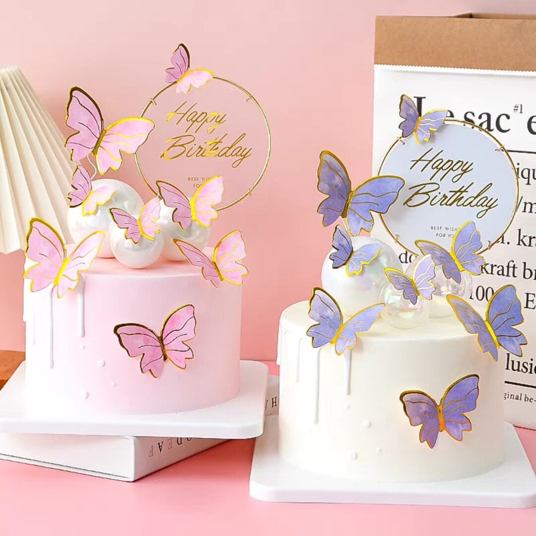 10 Pcs Butterfly Cake Topper Cake Decoration reusable Cake Etsy