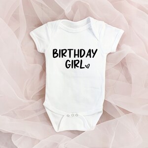 Minimal Birthday Girl Birthday Baby Bodysuit | Minimalist Birthday Toddler One-Piece