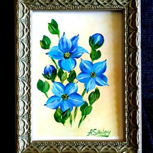 Carte 5 x 7 peinte à la main - oeuvre d'art acrylique originale Bestie - oeuvre d'art unique déco d'étagère - mot de remerciement