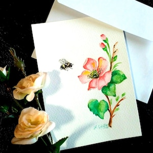 Original Watercolor Handmade Paper Art- Card for Friend on Special Occasion - Wildflower wall art