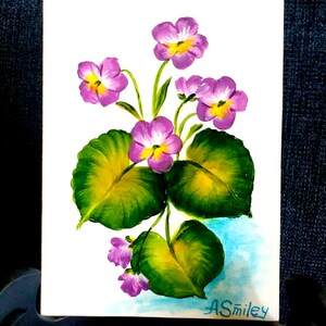 Carte 5 x 7 peinte à la main - oeuvre d'art acrylique originale Bestie - oeuvre d'art unique déco d'étagère - mot de remerciement