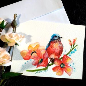 Original Watercolor Handmade Paper Art- Card for Friend on Special Occasion - Wildflower wall art