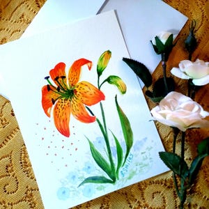 Original Watercolor Handmade Paper Art- Card for Friend on Special Occasion - Wildflower wall art