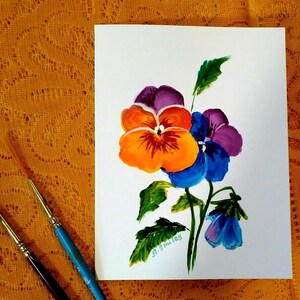 VIOLET, oeuvre d'art acrylique originale - Art en papier fait main pour une occasion spéciale Bestie - note de remerciement