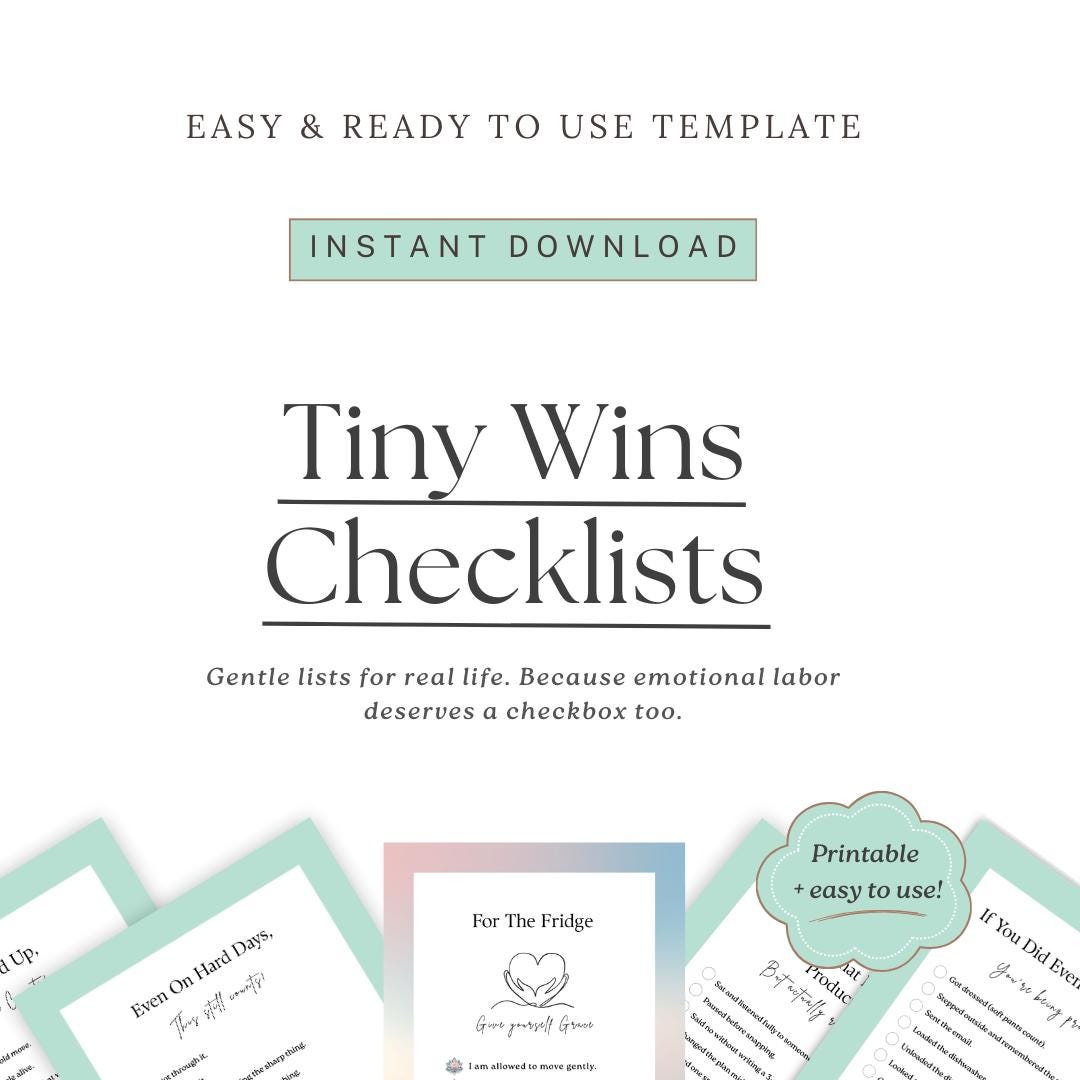 Wins Checklist.pdf Tiny Wins Checklist Bundle | Minimalist Productivity Planner (printable ...