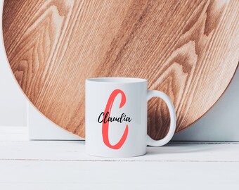 Personalized cup with large letters | Desired letter | Desired name | Gift | Birthday present