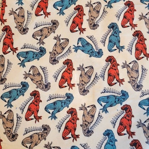 Rahhh Dino Cotton Fabric, Cotton Quilting Fabric, 100% Cotton Flannel by the 1/2 yard