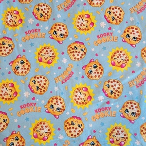 Shopkins Kooky Cookie Cotton Fabric, 100% Cotton, By The 1/2 Yard
