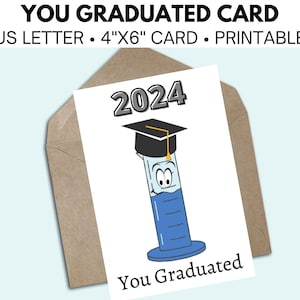 Cartão de Graduação, Turma de 2024, Cartão de Graduação Punny, Cartão de Ciências e STEM