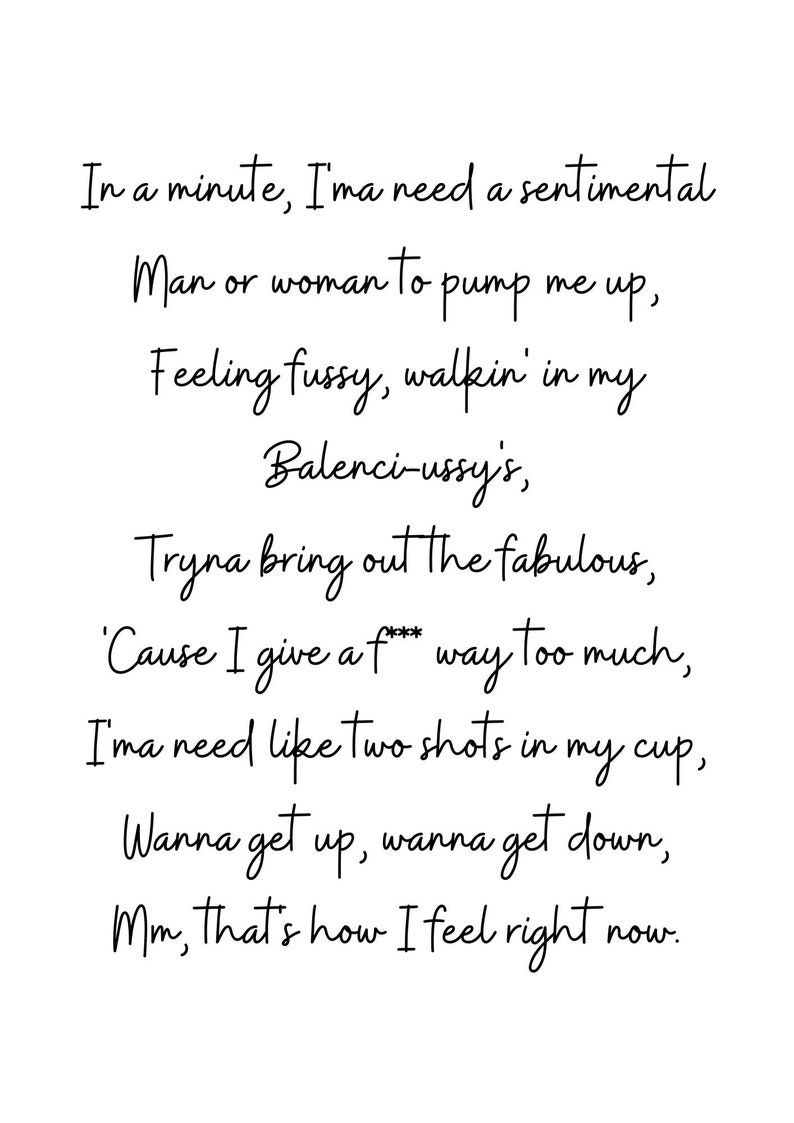 About Damn Time lizzo Lizzo Wall Art Lizzo Song Lyrics Etsy UK