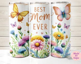 Beste Mom Tumbler Wrap, 20 Unzen Skinny Tumbler Sublimation Design, Muttertag Tumbler Wrap, Instant Download