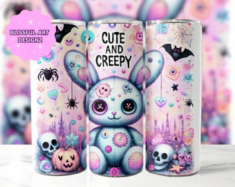 Pastel Goth Tumbler Wrap, 20 oz Skinny Tumbler Sublimation Design, Halloween Tumbler Wrap, Pastel Goth PNG, Trendy PNG, Digital Download