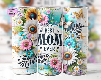 Vaso delgado de 20 oz "La mejor mamá del mundo", diseño de sublimación, envoltura para el Día de la Madre, envoltura para mamá, descarga instantánea