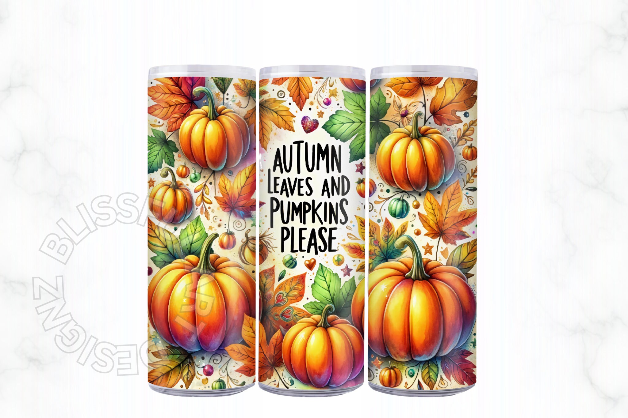 Pumpkin Tumbler Wrap, 20 Oz Skinny Tumbler Sublimation Design, Fall ...