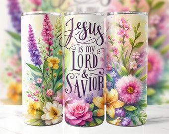Jesus Savior Tumbler Wrap 20 oz Skinny Tumbler Sublimation Design, Christian Tumbler Wrap, Religious Tumbler Wrap, Instant Digital Download