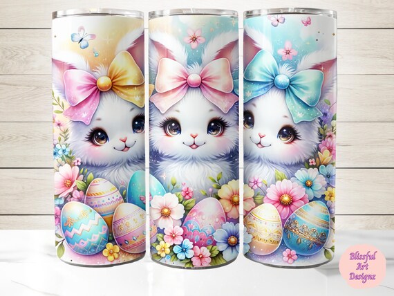 Easter Bunny Tumbler Wrap, 20oz Skinny Tumbler Sublimation Design, Easter Bunny Png, Easter Sublimation Design, Digital Download