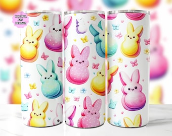 Easter 20 oz Skinny Tumbler Sublimation Design, Easter Sublimation Design, Easter PNG, Easter Tumbler Wrap, Bunny Png, Digital Download