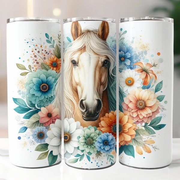 Horse Tumbler Wrap, 20 oz Skinny Tumbler Sublimation Design, Horse Tumbler Wrap, Straight Tumbler Wrap PNG, Digital Download