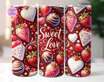 Valentine Tumbler Wrap, 20oz Skinny Tumbler Sublimation Design, Sweet Love Tumbler Wrap, Valentine Tumbler Designs, Digital Download
