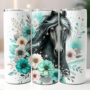 Tumbler Wrap a forma di cavallo scintillante, design a sublimazione per tumbler sottile da 20 oz, tumbler Wrap a forma di cavallo, tumbler Wrap dritto PNG, download digitale