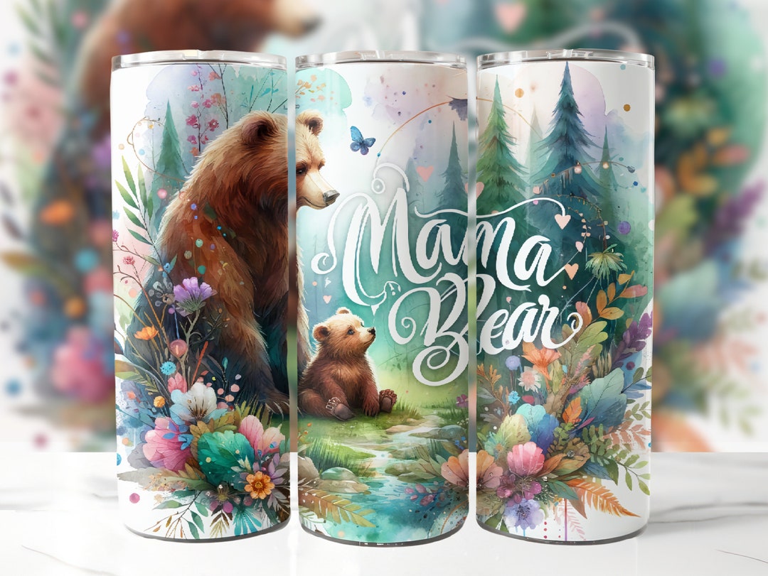 Whimsical Mama Bear Tumbler Wrap, 20 Oz Skinny Tumbler Sublimation ...