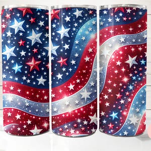4. Juli 20 Unze Skinny Tumbler Sublimationsdesign, Patriotischer Becher PNG, Rot, Weiß und Blau Sterne Becher PNG, sofortiger digitaler Download