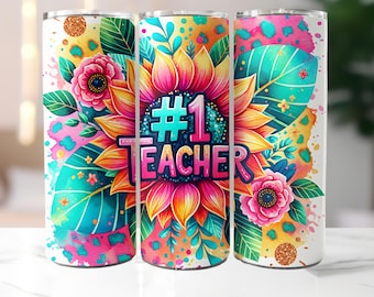 Envoltura para vaso de profesor, vaso delgado de 20 oz, diseño de sublimación para profesor, envoltura para vaso de agradecimiento al profesor, descarga digital