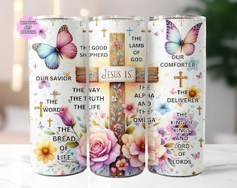 Jesus Is Tumbler Wrap, 20 oz Skinny Tumbler Sublimation Design, Christian Tumbler Wrap, Religious Tumbler Wrap, Digital Download