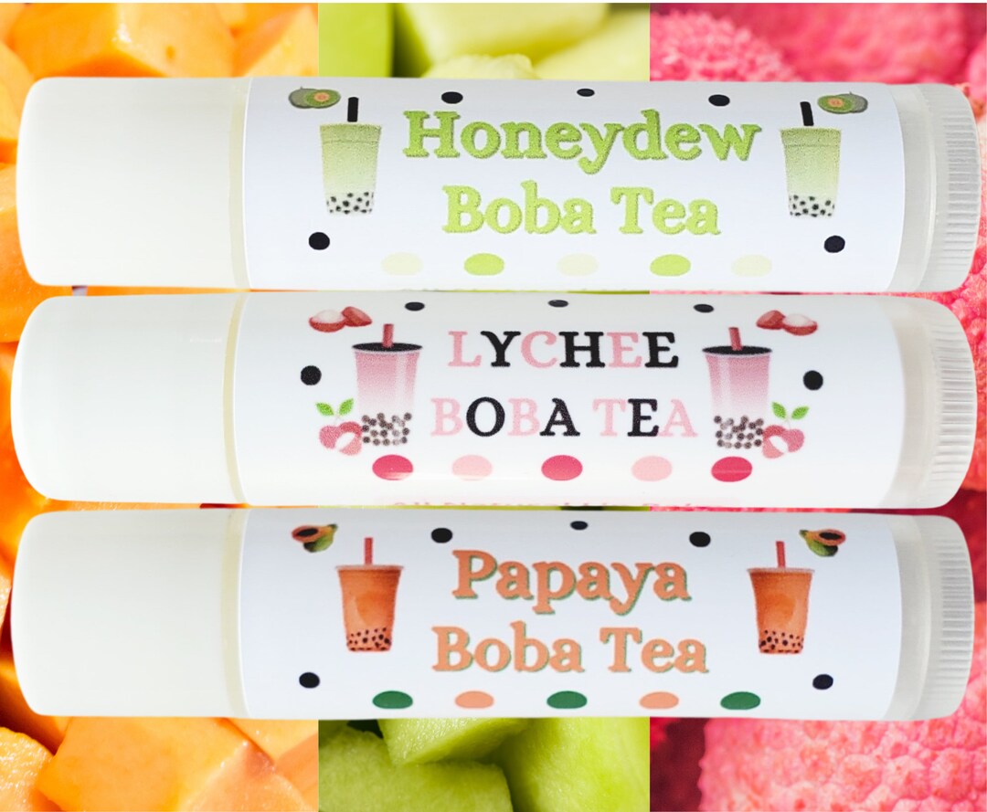 Tropical Boba Tea Lip Balm Trio Set All Natural Lip Balm Etsy