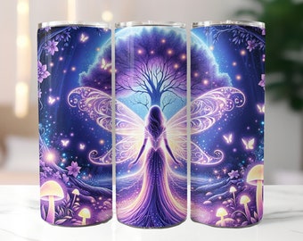 Mystical Fairy Tumbler Wrap, 20 oz Skinny Tumbler Sublimation Design, Fairy Tumbler Wrap, Fairy Sublimation, Fairy PNG, Digital Download