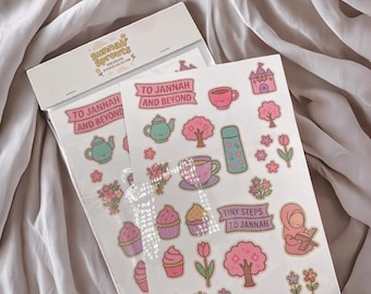 Islamischer Sticker Bogen: Kawaii Muslimischer Sticker für Journaling