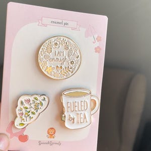 Set van 3 emaille pinnen | perfect cadeau emaille pins leuk cadeau gratis verzending thee schattig motivatie motiverend cadeau Ramadan Eid