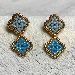 Handmade delicate beaded dangle earrings, unique and elegant earrings, beaded dangles, gift for her