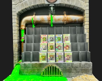 TMNT Inspired 32 Slot Bitty Pop Display | LED Light, Black Light Ooze