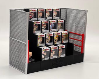 Soda Coaster® Itsy Bitsy Steel Cage Ring Inspired Display for Funko® Bitty Pops