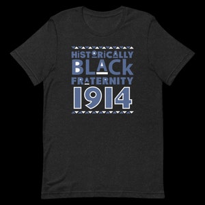 Camiseta con letras negras y azules de Phi Beta Sigma 1914, históricamente negra