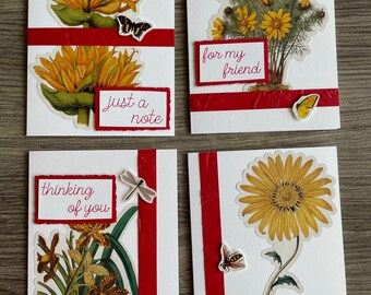 Fiery Flowers - Set of 4 Cards