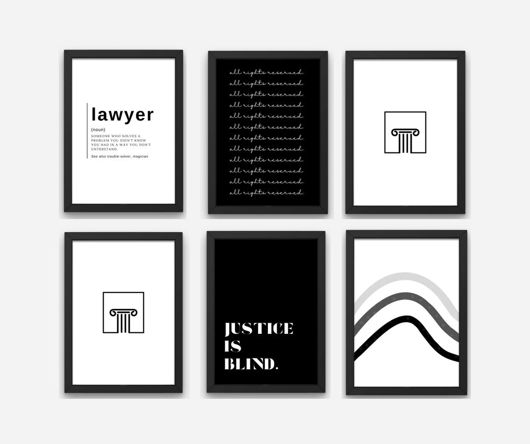 Law Office Wall Art Printable Set Minimal and Modern Design Office