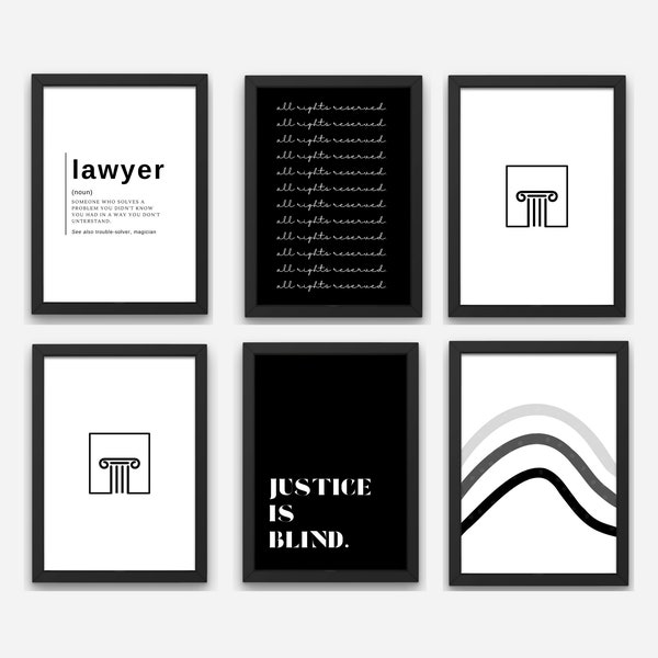 Law Office Wall Art | Printable Set | Minimal and Modern Design | Office Decor | Gift for Lawyers | Gift Ideas for Attorneys | Mix and Match