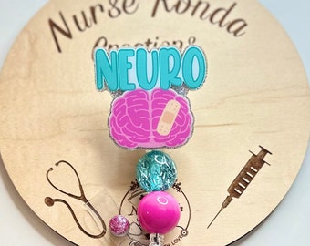Neuro Brain Badge Reel, Neuro, Medical, Gift, Neurology, Neuroscience, Neurologist, Nurse, CNA