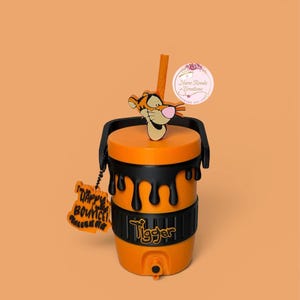 Tiger Can Holder, Straw Topper, Can Tab Opener, 12 oz Standard