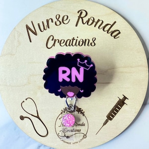 Nurse Girl Badge Reel, Melanin Queen Badge Reel, Afro Badge Reel, Queen Badge Reel, Nurse Badge Reel, CNA Badge Reel, Customized