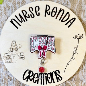 CNA Christmas Badge, CNA Badge Reel, Certified Nursing Assistant, ID Badge Holder, Cute Badge Reel, Medical, Gift, Coquette Bow Badge