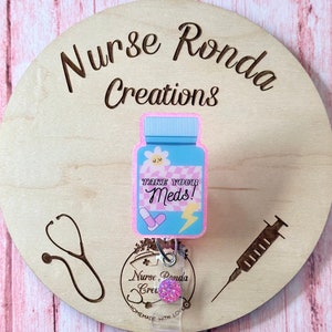 Take Your Meds Badge Reel, Nurse Badge Reel, Medical, Gift, ID Badge Holder, Cute Badge Reel, Pharmacy