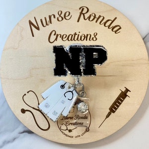 NP Badge Reel, Nurse Practitioner ID Holder, Lab Coat, Medical, Gift