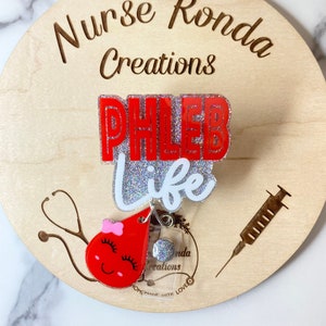 Phlebotomist Badge Reel, Phleb Life Badge Reel, Phlebotomy, Blood Drop, Medical Badge Holder, Cute Badge, Gift